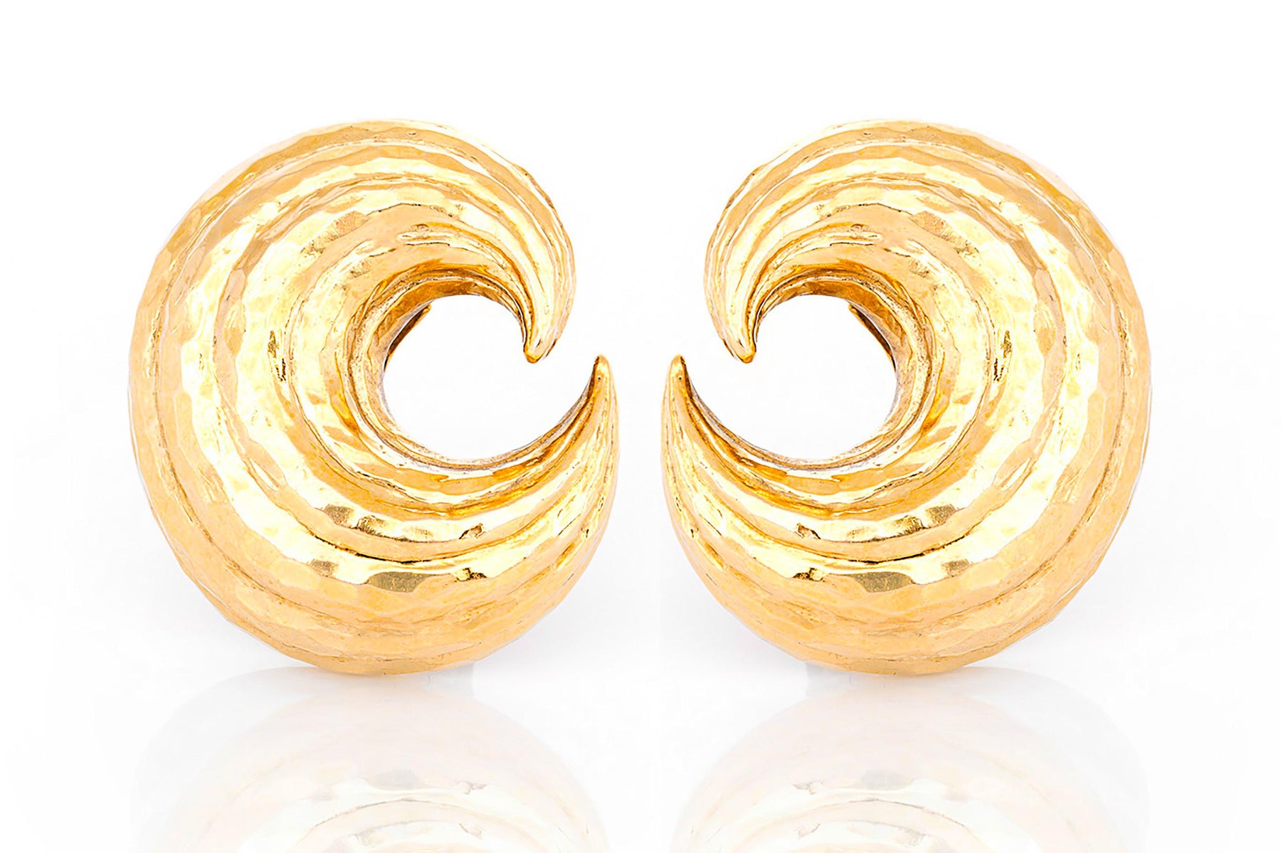 Vintage 1960s David Webb Gold Crescent Earrings