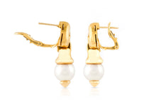 Vintage 1990s Bvlgari Drop Pearl Earrings