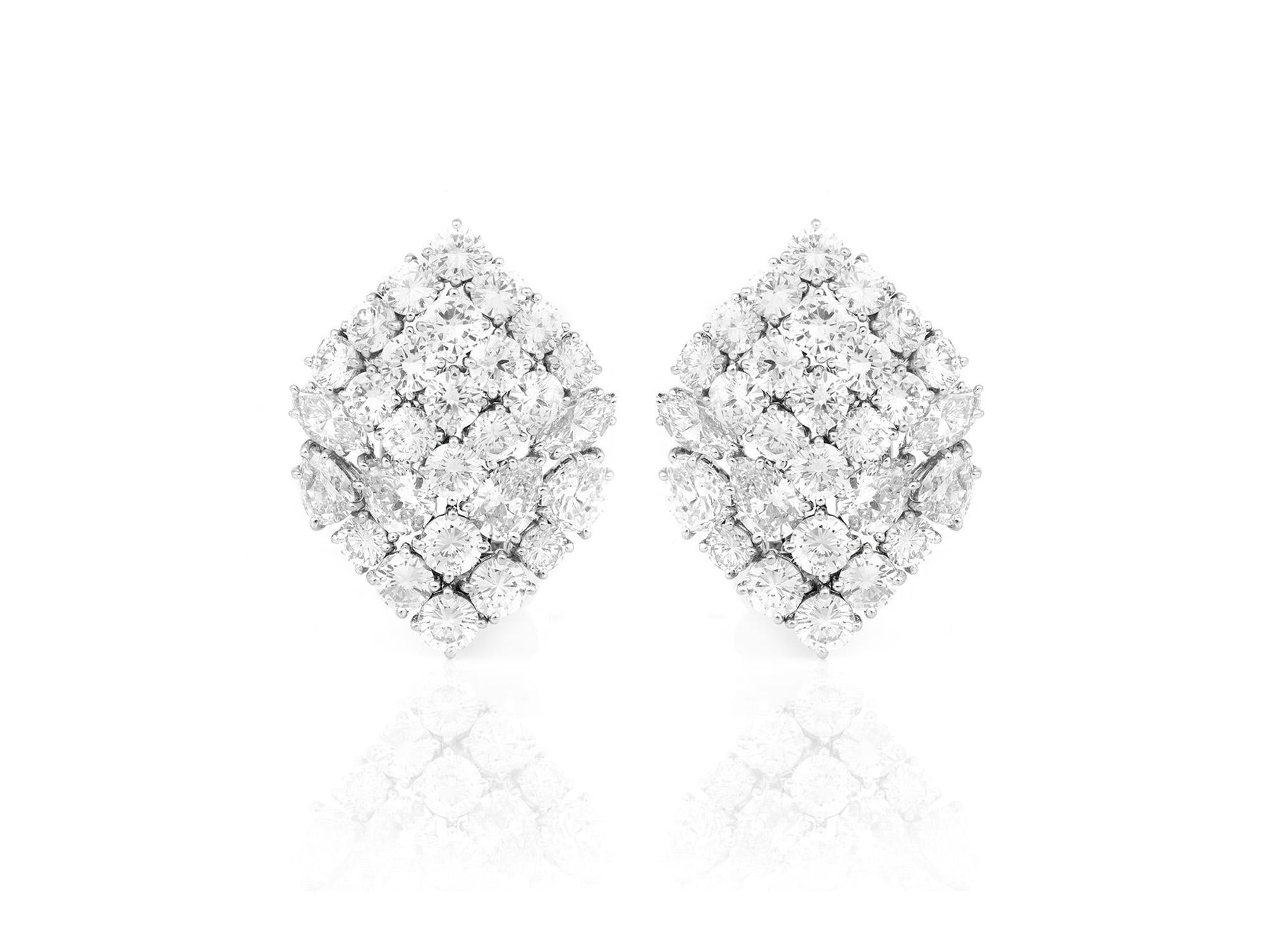 Vintage 1960s David Webb 20.00 Carat Diamond Earrings