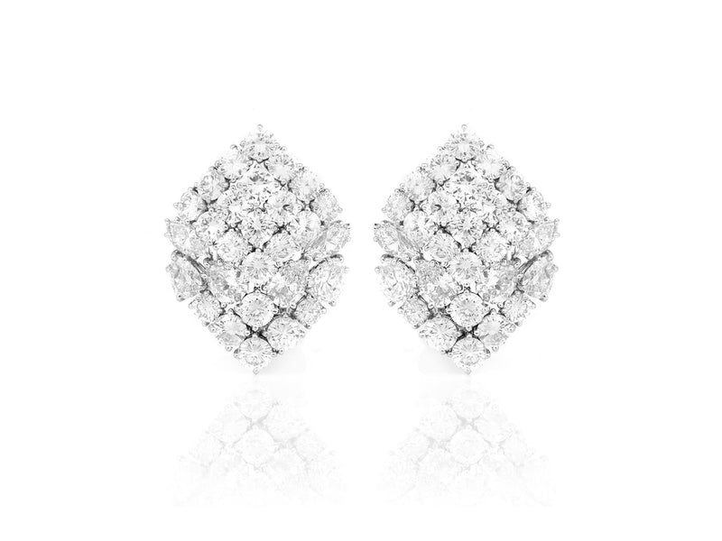 Vintage 1960s David Webb 20.00 Carat Diamond Earrings