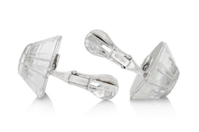 Vintage 1980s David Webb Rock Crystal and Diamond Earrings