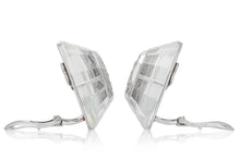 Vintage 1980s David Webb Rock Crystal and Diamond Earrings