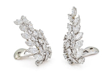 Vintage 1960s David Webb Diamond Leaf Earrings