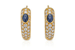 Vintage 1990s Cartier Huggie Earrings with Sapphires and Diamonds