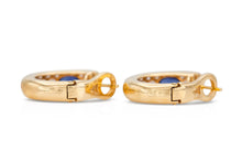 Vintage 1990s Cartier Huggie Earrings with Sapphires and Diamonds