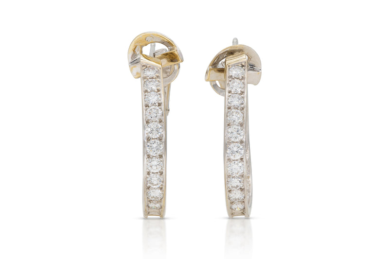 Van Cleef & Arpels 4.00 Carat Diamond Hoop Earrings