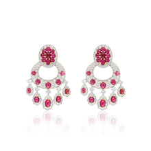 DAVID WEBB Cabochon Ruby and Diamond Ear Clips