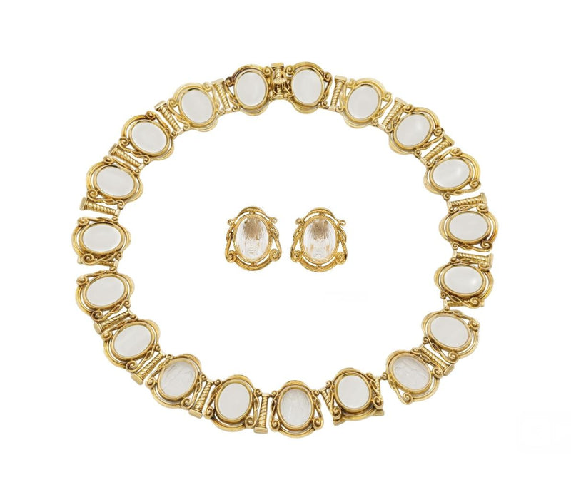 Vintage 1960s Lalaounis Crystal Intaglio Set