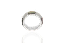 Mauboussin White Gold and Gray Mother of Pearl Checkerboard Ring