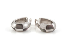 Mauboussin White Gold and Gray Mother of Pearl Checkerboard Huggie Earrings