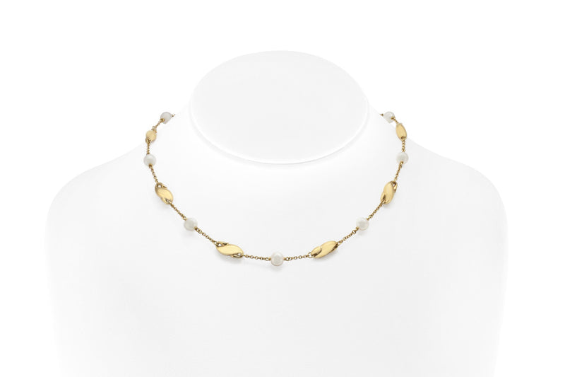 Vintage 1980s Tiffany & Co. Elsa Peretti Gold and Pearl Necklace