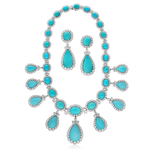 HARRY WINSTON Turquoise and Diamond Necklace and Ear Clips