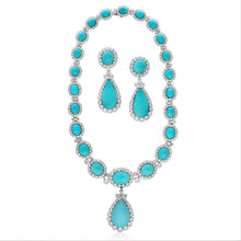 HARRY WINSTON Turquoise and Diamond Necklace and Ear Clips