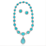 HARRY WINSTON Turquoise and Diamond Necklace and Ear Clips