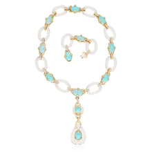 DAVID WEBB Cabochon Turquoise, Rock Crystal, and Diamond “Gala” Necklace
