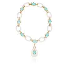 DAVID WEBB Cabochon Turquoise, Rock Crystal, and Diamond “Gala” Necklace