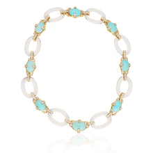 DAVID WEBB Cabochon Turquoise, Rock Crystal, and Diamond “Gala” Necklace