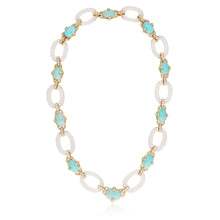DAVID WEBB Cabochon Turquoise, Rock Crystal, and Diamond “Gala” Necklace