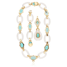 DAVID WEBB Cabochon Turquoise, Rock Crystal, and Diamond “Gala” Necklace
