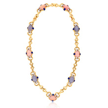 DAVID WEBB Blue Chalcedony, Pink Opal and Diamond Necklace, Pendent and Bracelet