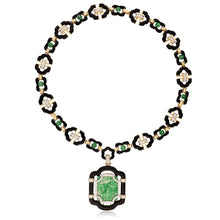 DAVID WEBB "Harmony" Convertible Necklace Jade, Black Enamel and Diamonds
