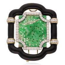 DAVID WEBB "Harmony" Convertible Necklace Jade, Black Enamel and Diamonds