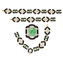 DAVID WEBB "Harmony" Convertible Necklace Jade, Black Enamel and Diamonds