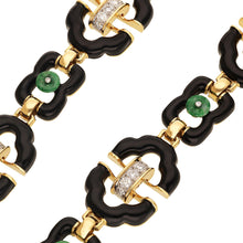 DAVID WEBB "Harmony" Convertible Necklace Jade, Black Enamel and Diamonds