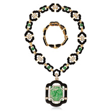 DAVID WEBB "Harmony" Convertible Necklace Jade, Black Enamel and Diamonds