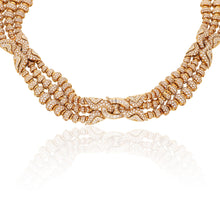 BULGARI 18K Yellow Gold 3-Row Diamond Celtaura Necklace