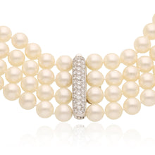 DAVID WEBB 4-Row Pearl, Rock Crystal, Black Enamel, and Diamond Necklace