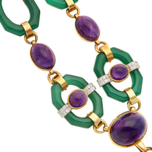 DAVID WEBB Cabochon Amethyst, Chrysoprase and Diamond Necklace