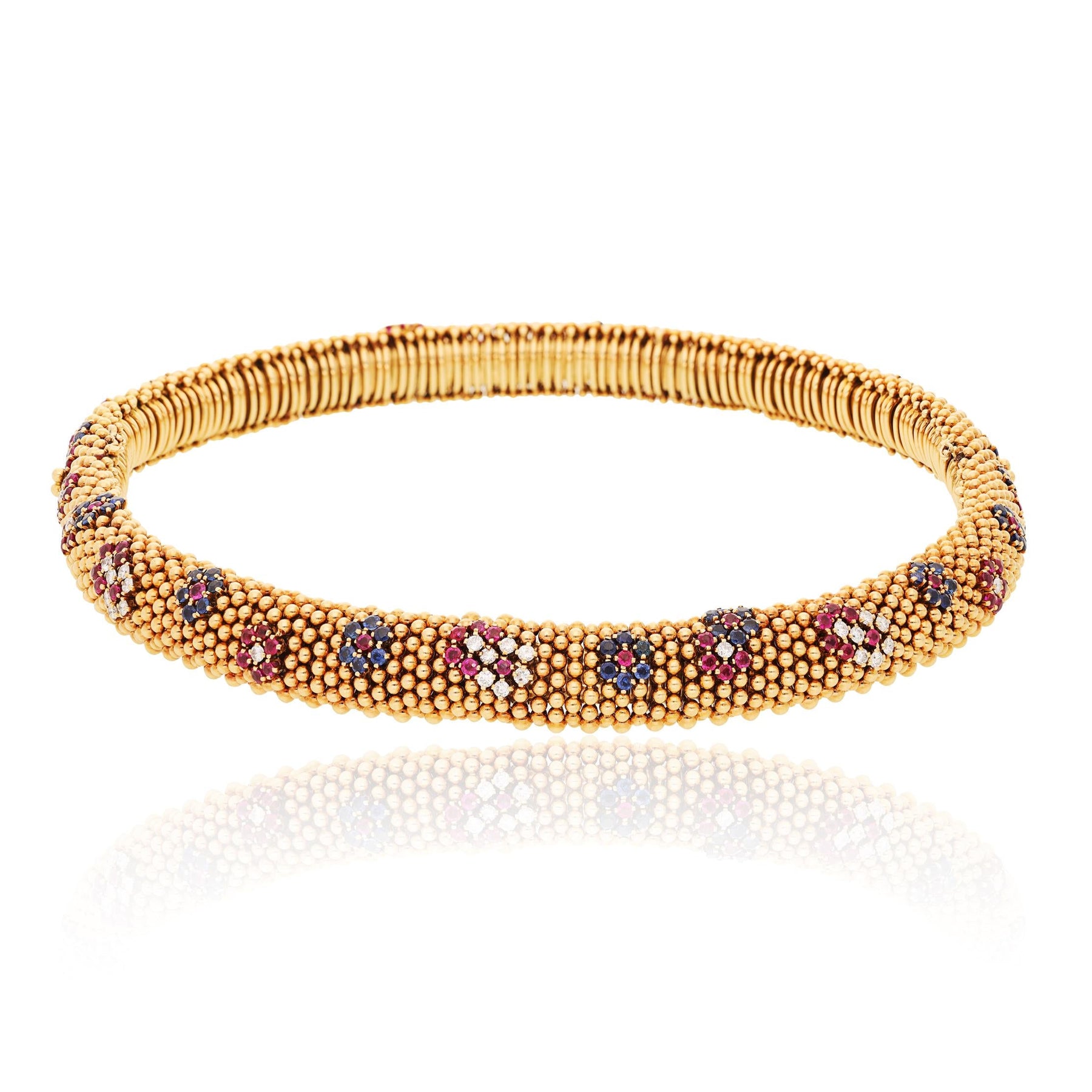 VAN CLEEF & ARPELS Ruby & Sapphire Couscous Necklace with Convertible Bracelets
