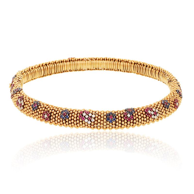 VAN CLEEF & ARPELS Ruby & Sapphire Couscous Necklace with Convertible Bracelets