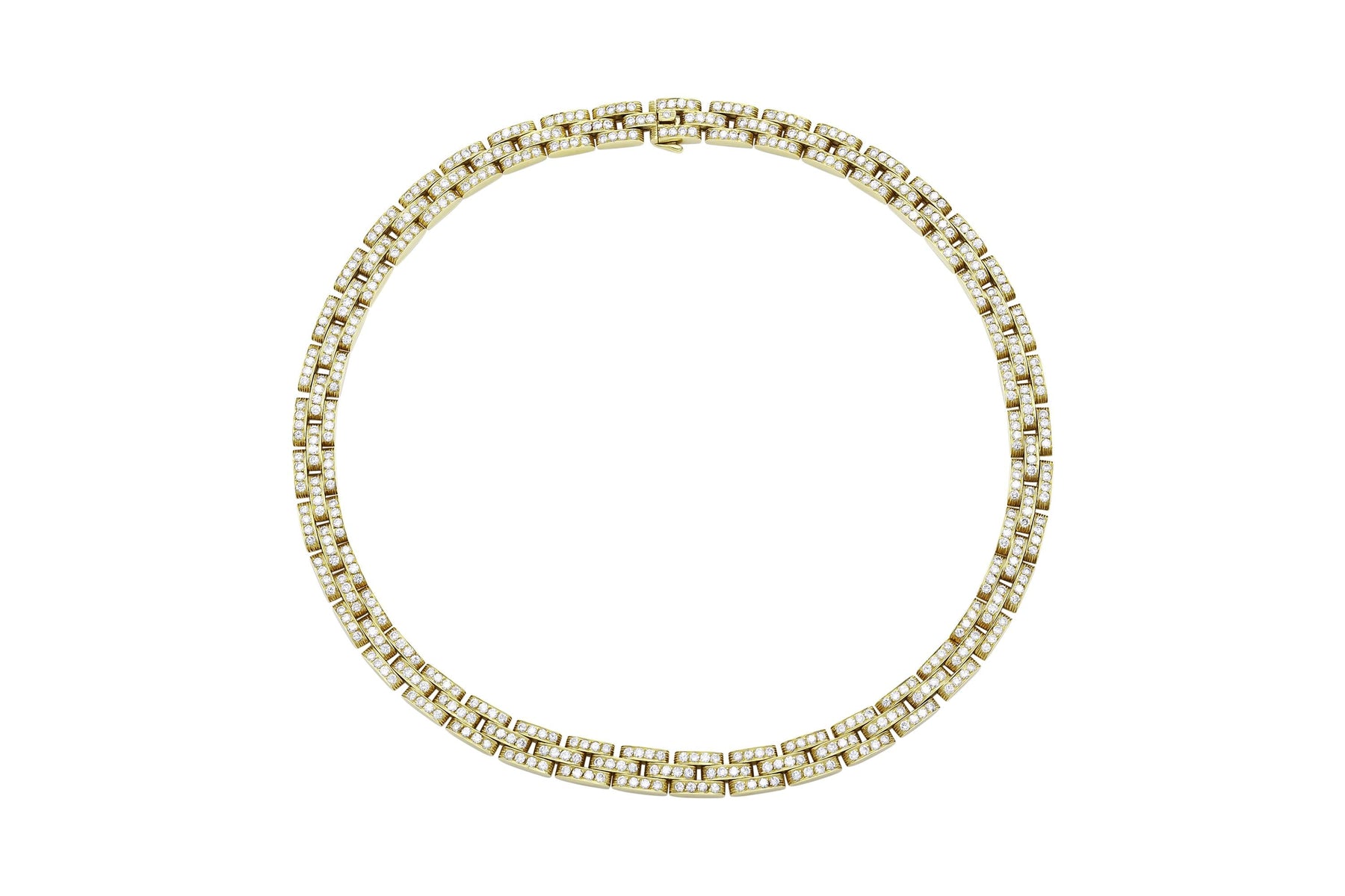 Vintage Cartier Maillon Panthere Necklace with Diamonds