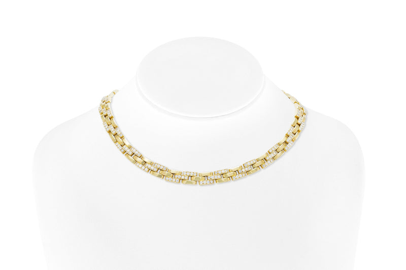 Cartier Maillon Panthere Necklace with Alternating Diamond Links