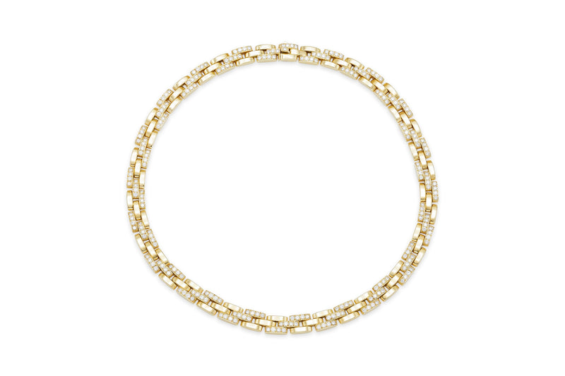 Cartier Maillon Panthere Necklace with Alternating Diamond Links