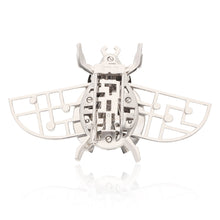 CARTIER 18K White Gold, Smoky Quartz and Diamond “Scarab” Brooch