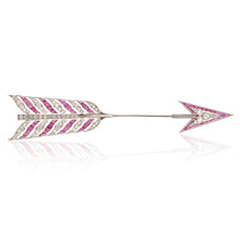 BULGARI Platinum, Ruby, and Diamond Art Deco Arrow Brooch
