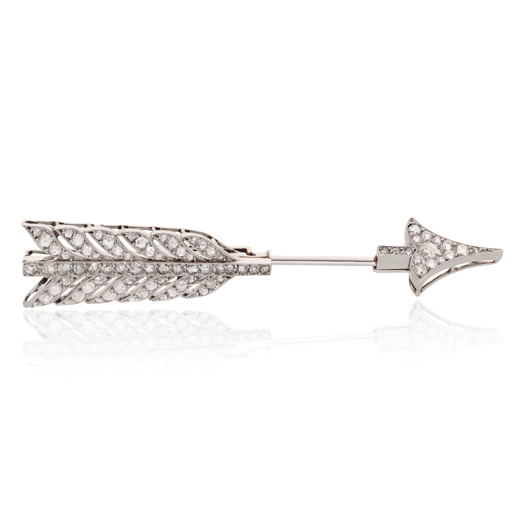 Cartier Platinum Diamond Arrow Brooch