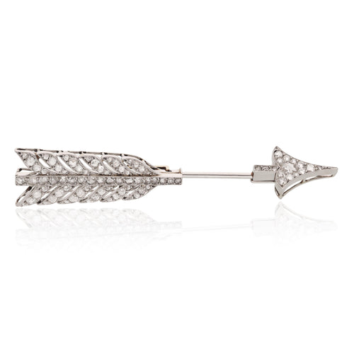 Cartier Platinum Diamond Arrow Brooch