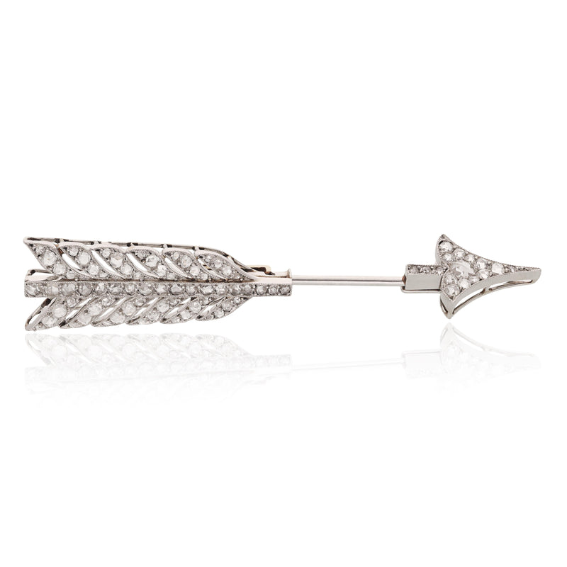 Cartier Platinum Diamond Arrow Brooch