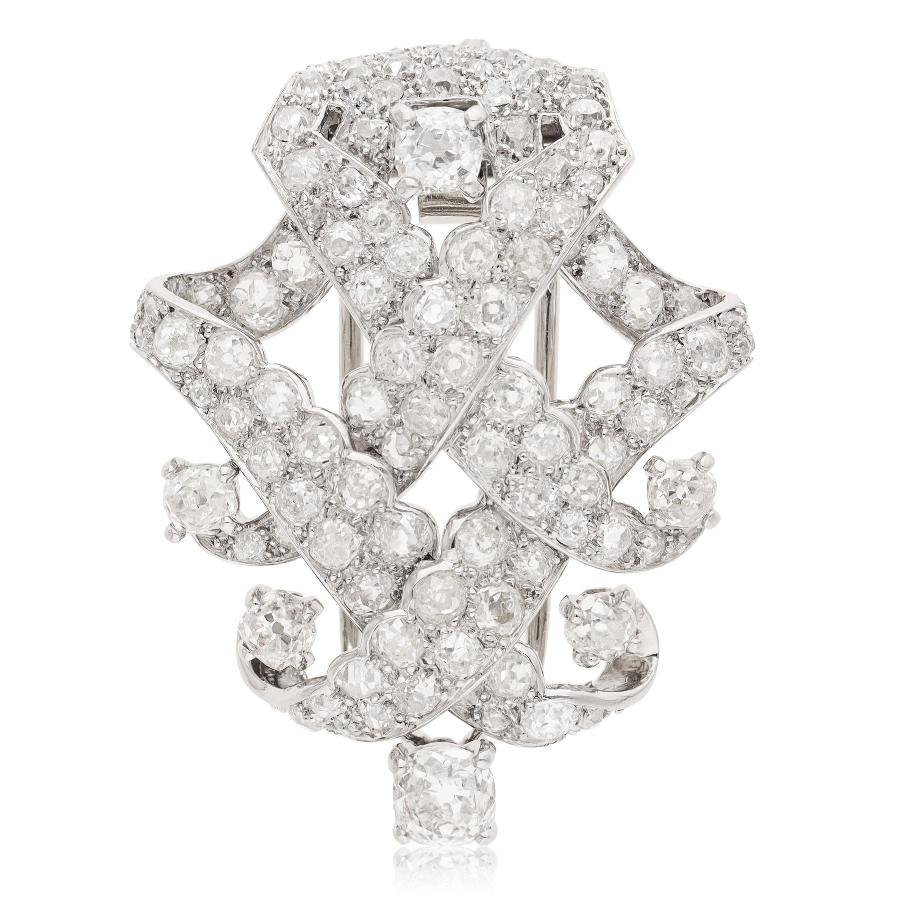 CARTIER Circa 1930s Platinum Diamond Brooch