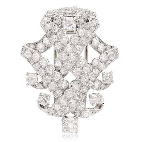 CARTIER Circa 1930s Platinum Diamond Brooch