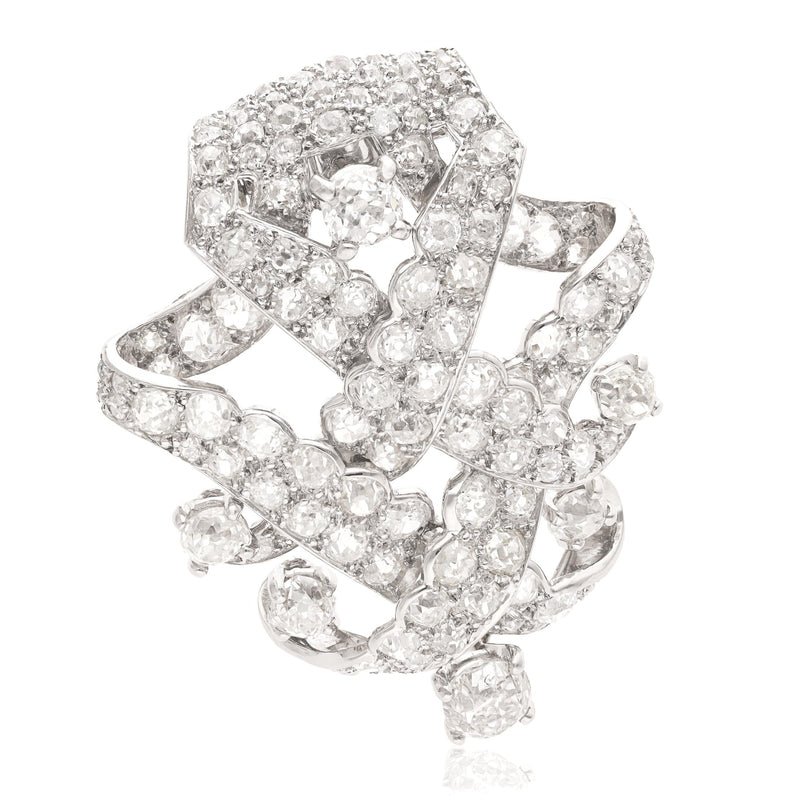 CARTIER Circa 1930s Platinum Diamond Brooch