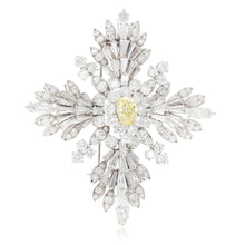 VAN CLEEF & ARPELS Platinum Fancy Intense Yellow Diamond Maltese Cross Brooch