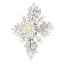 VAN CLEEF & ARPELS Platinum Fancy Intense Yellow Diamond Maltese Cross Brooch