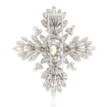 VAN CLEEF & ARPELS Platinum Fancy Intense Yellow Diamond Maltese Cross Brooch
