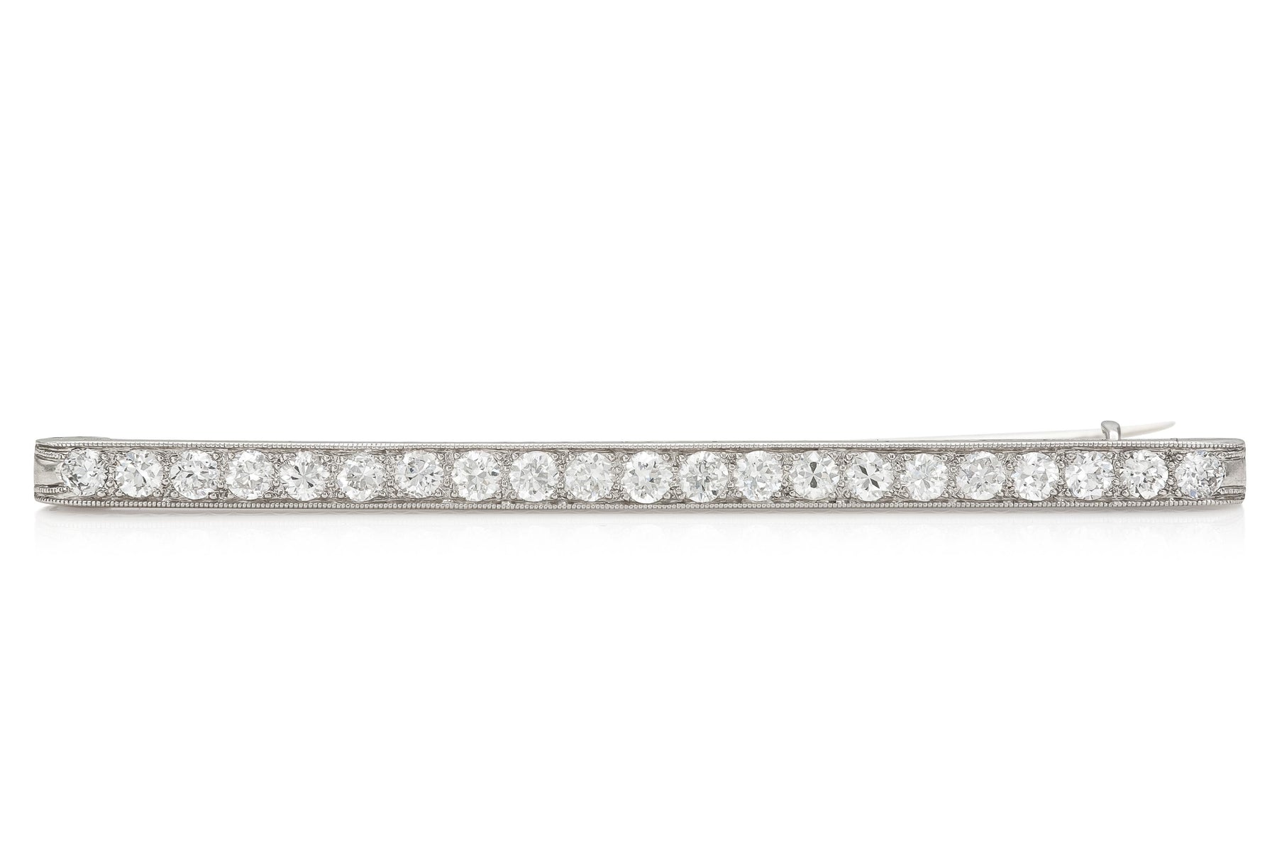 Antique Art Deco 1920s Tiffany & Co. 1.80 Carat Diamond Bar Pin