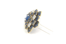 Vintage 1980s Verdura 20.01 Carat Sapphire Flower Brooch with Diamonds